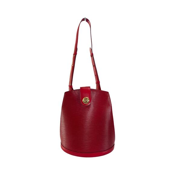 Louis Vuitton Cluny MM Red Epi Leather Shoulder Bag Vintage 1995 Made in France - Picture 1 of 16